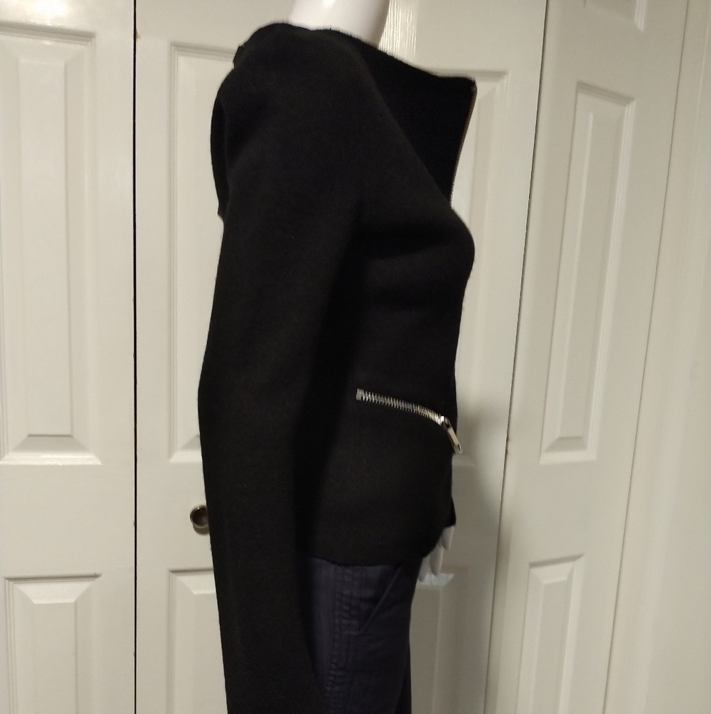 Line  Short Wool Jacket Black - Picture 3 of 7
